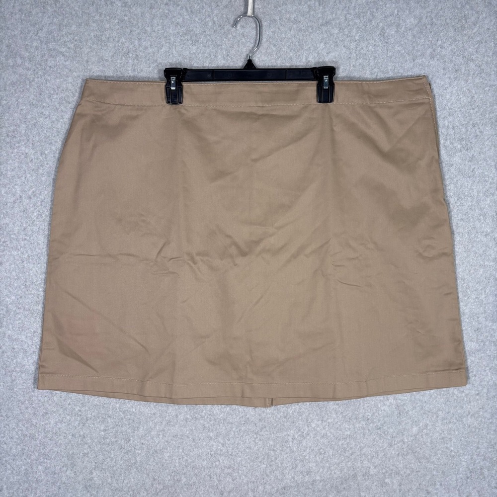 Lands End Chino Skort Skirt 24W Khaki Cotton Casual School Canvas Twill Shorts